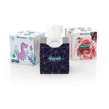 PALOMA Papírzsebkendő 3rétegű 60db DOBOZOS SENSITIVE CARE (KOCKA)