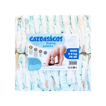Gazdaságos nadrágpelenka unisex-midi 4-10kg/28db