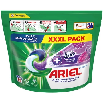 Ariel All-in-PODS +Touch of Lenor Amethyst Flower mosókapszula, 52 db