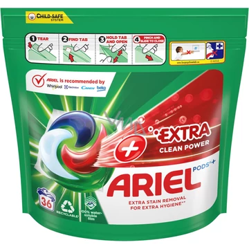 Ariel All-in-1 PODS Mosókapszula, 36 Mosás, +Extra Clean Power