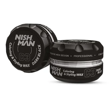 Nish Man Coloring & Styling Wax Black 100ml-C3