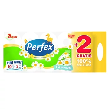PERFEX WC papír, 3 rétegű, kamilla, 10 db/szett toalettpapír