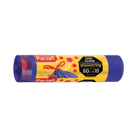 Paclan zárószalagos illatos szemeteszsák-60l-10db