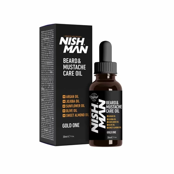 Nish Man Beard & Mustache Care Oil Gold One 30ml