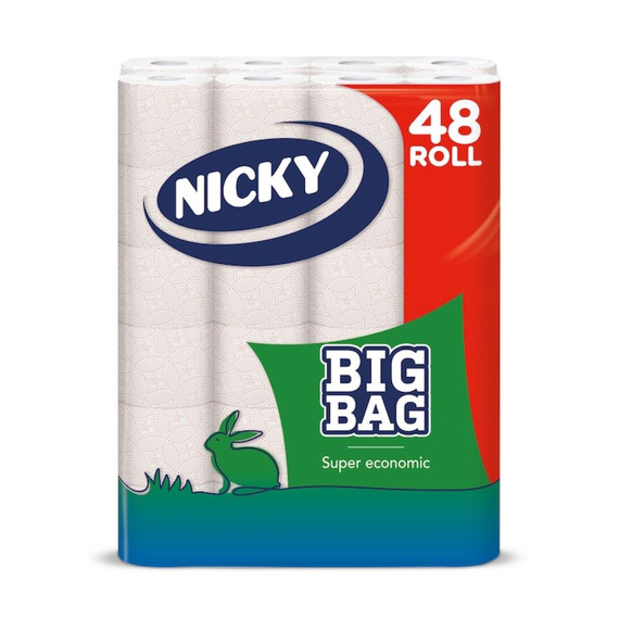 Nicky Big Bag 2 rétegű toalettpapír, 48 tekercs