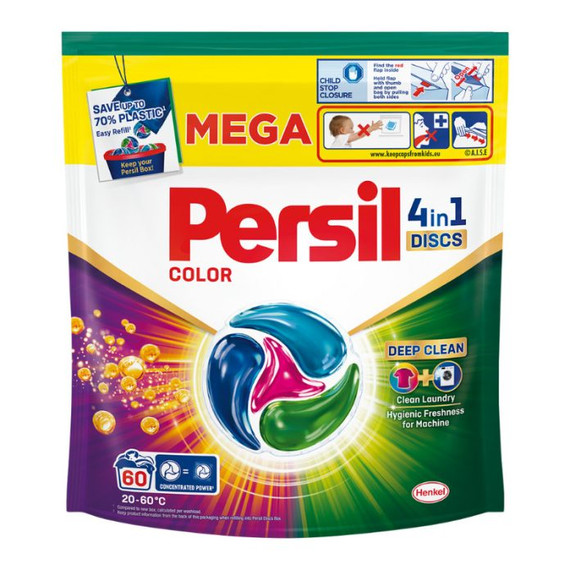 Persil Deep Clean Discs 4 az 1-ben Color mosókapszula 60 db