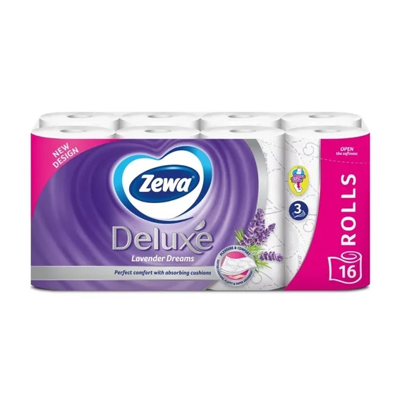 Zewa Deluxe 3 rétegű toalettpapír, Lavender Dreams, 16 tekercs