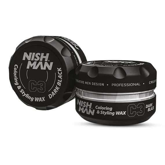 Nish Man Coloring & Styling Wax Black 100ml-C3