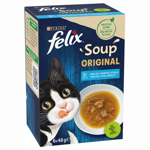 Felix Soup 6 x 48 g Halas válogatás (lepényhal, tonhal, tőkehal)