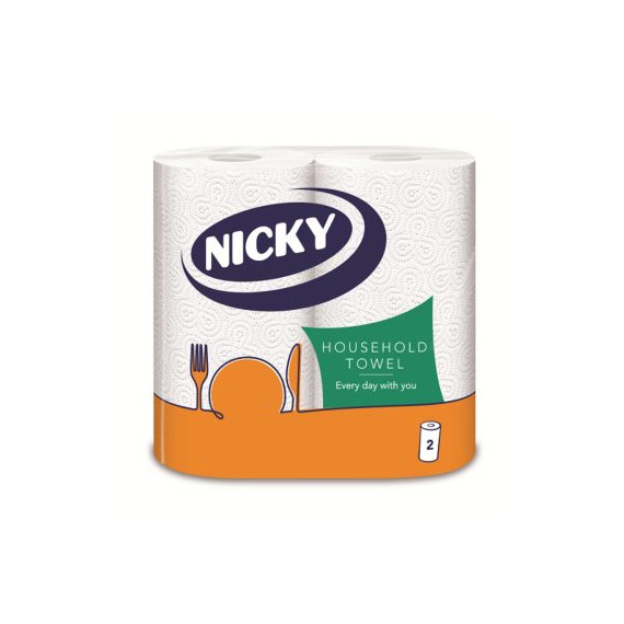 NICKY HÁZTARTÁSI PAPÍRTÖRLŐ 2 TEKERCS, 2 RÉTEGŰ, 48 LAP/TEKERCS