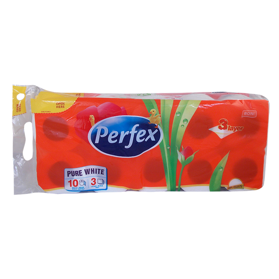 Perfex 10db/szett tekercses natur toilettpapir