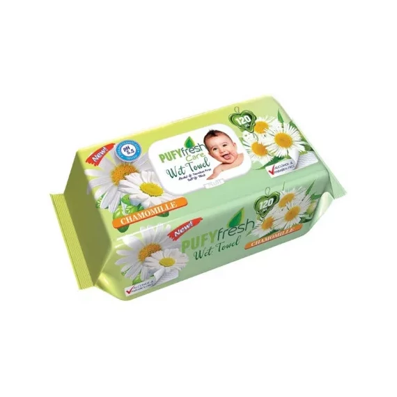 Pufy fresh nedves törlőkrndő kamilla-120db