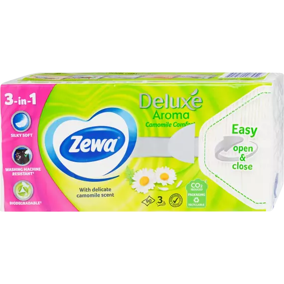 Zewa Deluxe Camomile Comfort  papír zsebkendő, 3 rétegű, 90 db