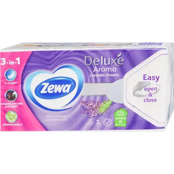 Zewa Deluxe Lavender Dreams  papírzsebkendő, 3 rétegű, 90 db