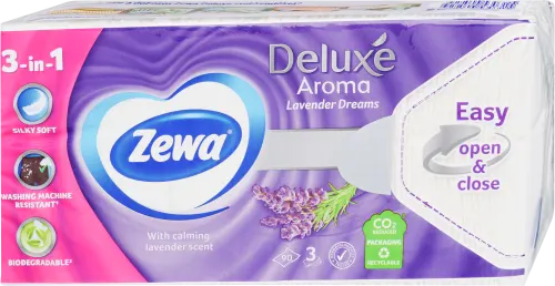 Zewa Deluxe Lavender Dreams  papírzsebkendő, 3 rétegű, 90 db